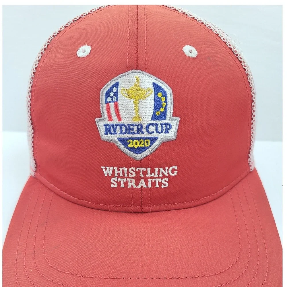 Ahead Ryder Cup 2020 Whistling Straits Red Mesh Trucker Hat UPF 50+ Adjustable